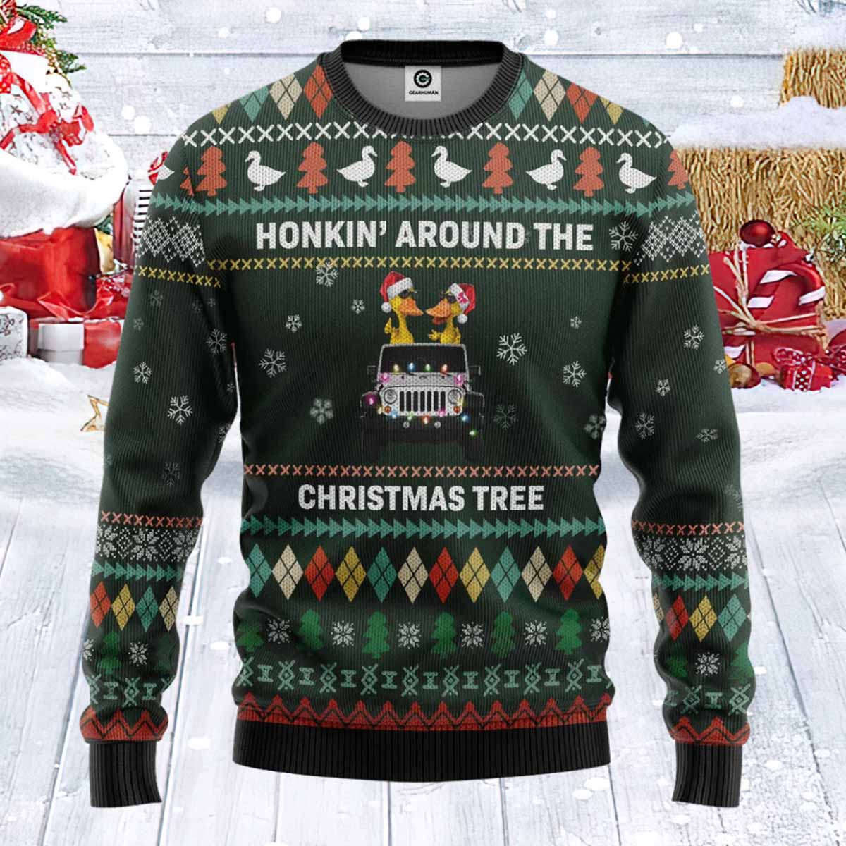 Duck Honkin Around The Christmas Tree Ugly Christmas Sweater Duck Honkin Around The Christmas Tree Ugly Christmas Sweater