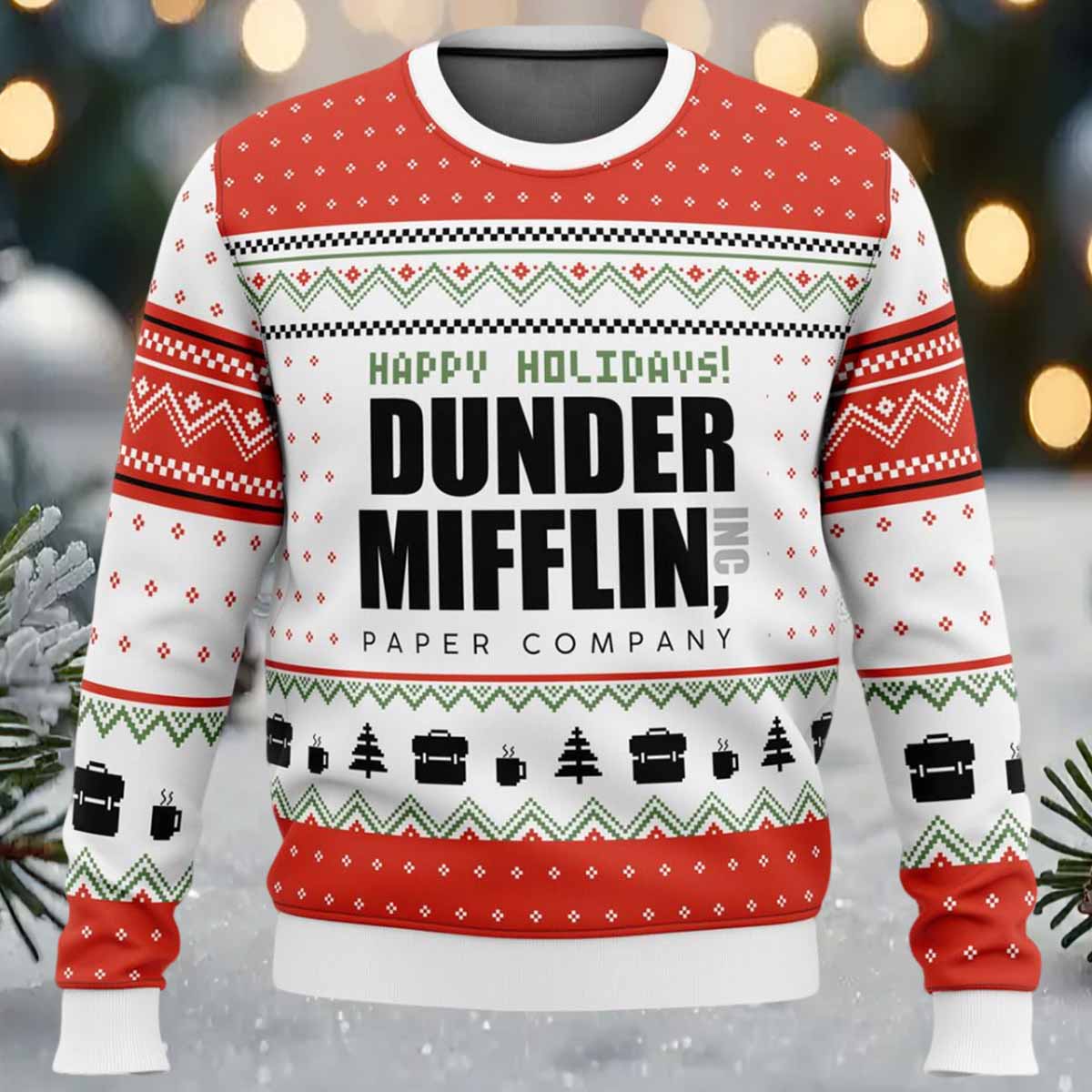 Dunder Mifflin The Office Ugly Christmas Sweater Dunder Mifflin The Office Christmas Sweater