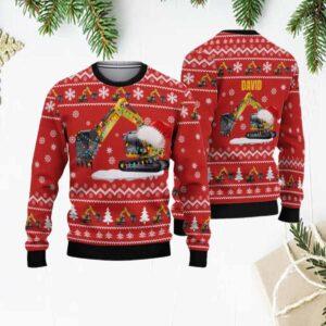 Excavator Christmas Ugly Sweater Excavator Christmas Ugly Sweater