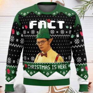 Fact Christmas Is Here The Office Ugly Christmas Sweater Fact Christmas Is Here The Office Ugly Christmas Sweater
