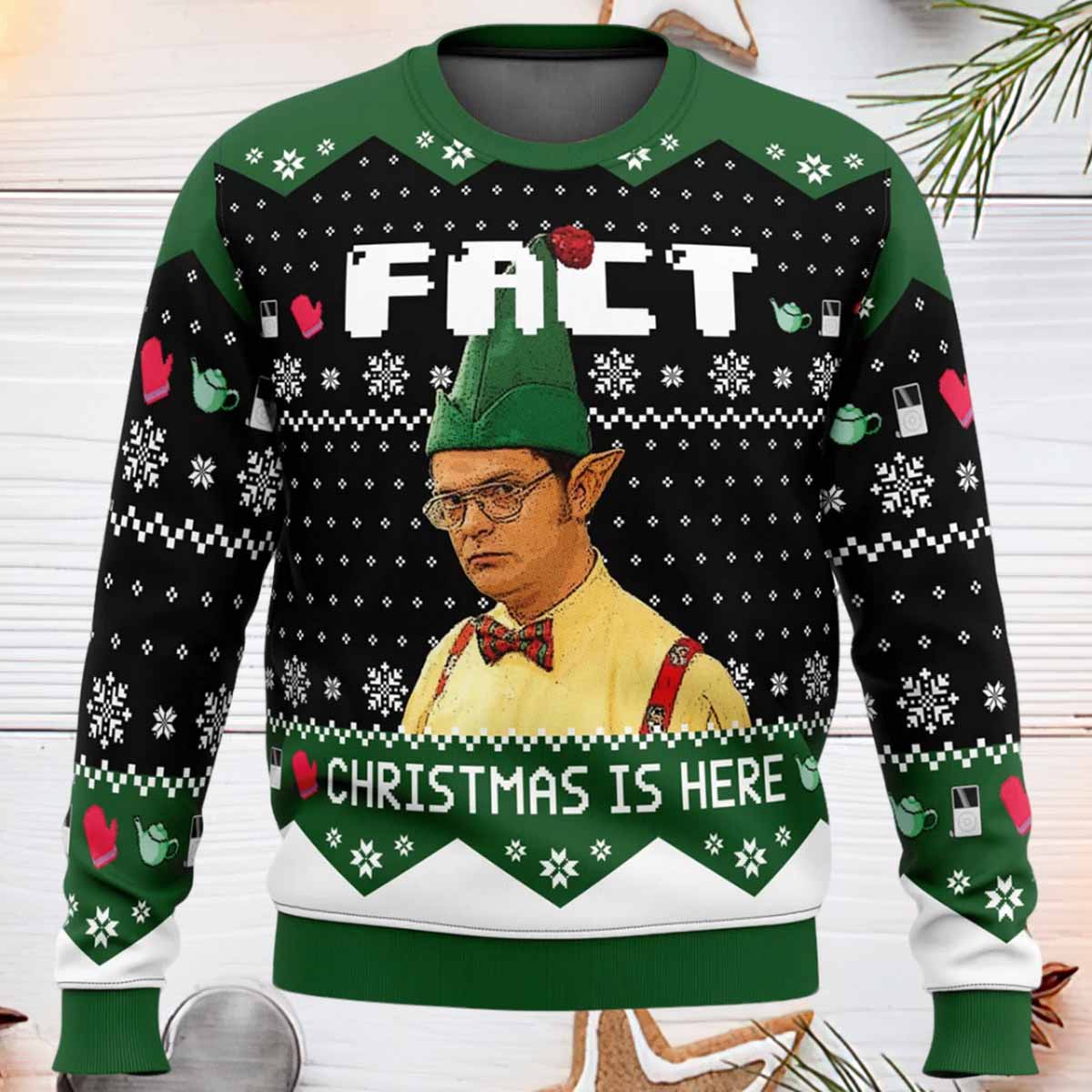 Fact Christmas Is Here The Office Ugly Christmas Sweater Fact Christmas Is Here The Office Ugly Christmas Sweater