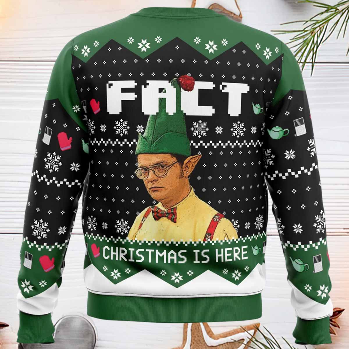 Fact Christmas Is Here The Office Ugly Christmas Sweater Fact Christmas Is Here The Office Ugly Christmas Sweater