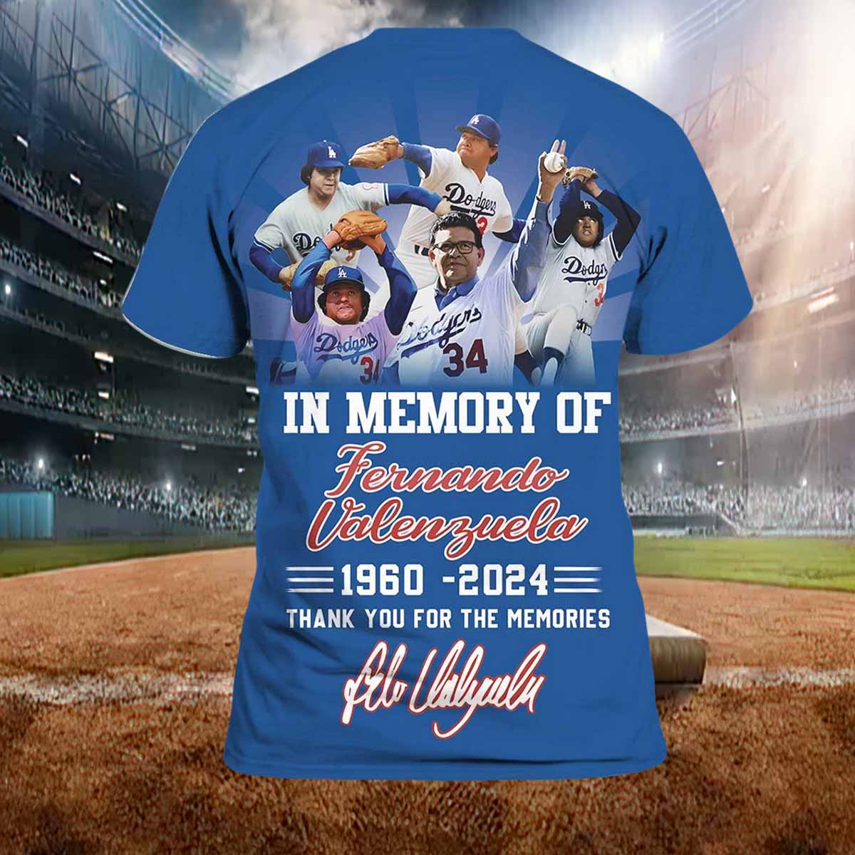 Fernando Valenzuela Thank You For The Memories 3D Shirt Fernando Valenzuela Thank You For The Memories 3D Shirt