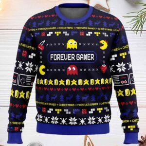 Forever Gamer Christmas Pac-Man Ugly Christmas Sweater Forever Gamer Christmas Pac-Man Ugly Christmas Sweater