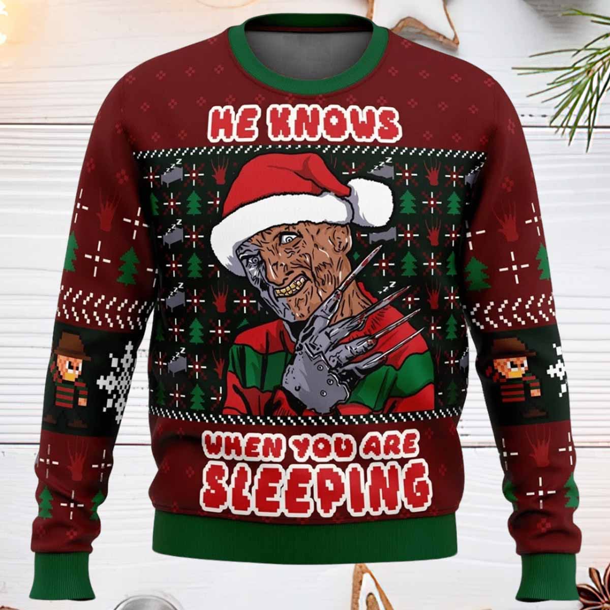 Freddy Krueger When You Are Sleeping Christmas Sweater Freddy Krueger When You Are Sleeping Christmas Sweater