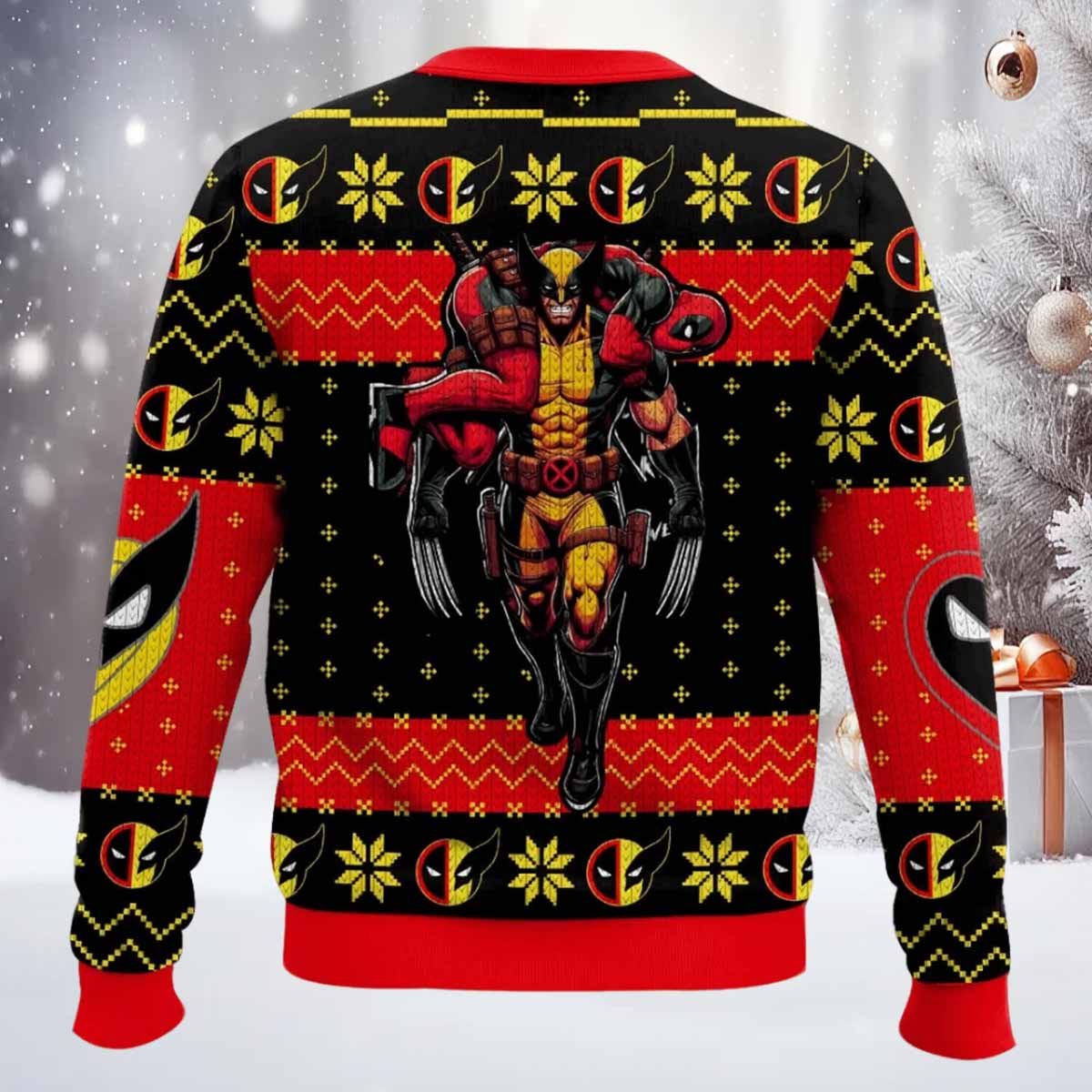 Friend Deadpool And Wolverine Ugly Christmas Sweater Friend Deadpool And Wolverine Ugly Christmas Sweater