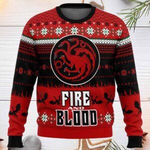 Game of Thrones Fire and Blood Ugly Christmas Sweater Game of Thrones Fire and Blood Ugly Christmas Sweater