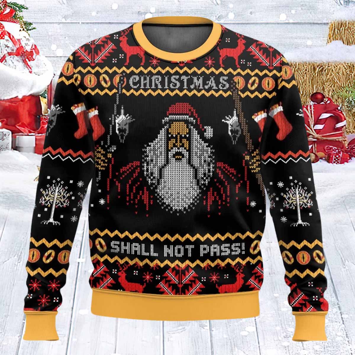 Gandalf Claus Shall Not Pass Ugly Christmas Sweater Gandalf Claus Shall Not Pass Ugly Christmas Sweater