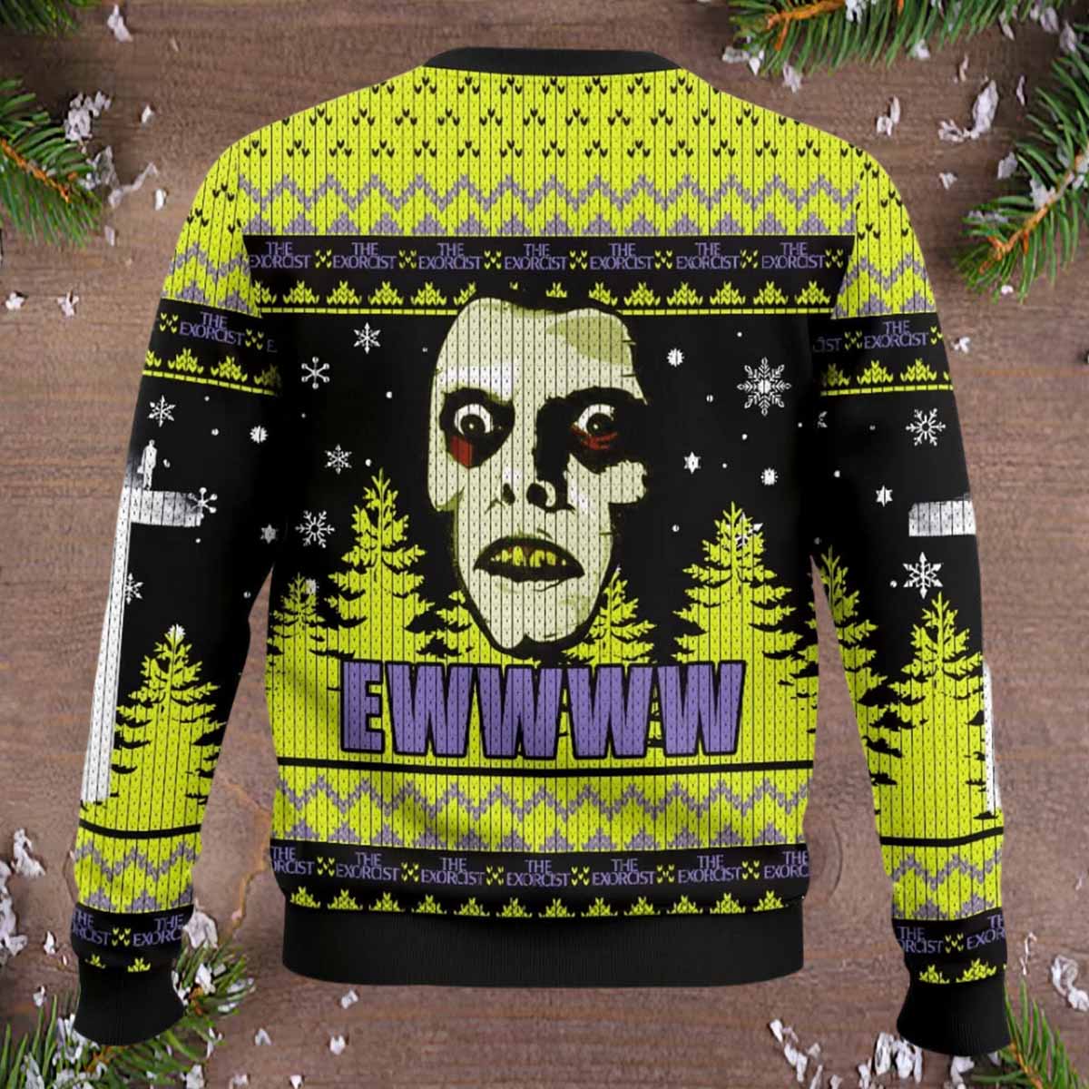 Hawk Tuah The Exorcist Horror Ugly Sweater Hawk Tuah The Exorcist Horror Ugly Sweater