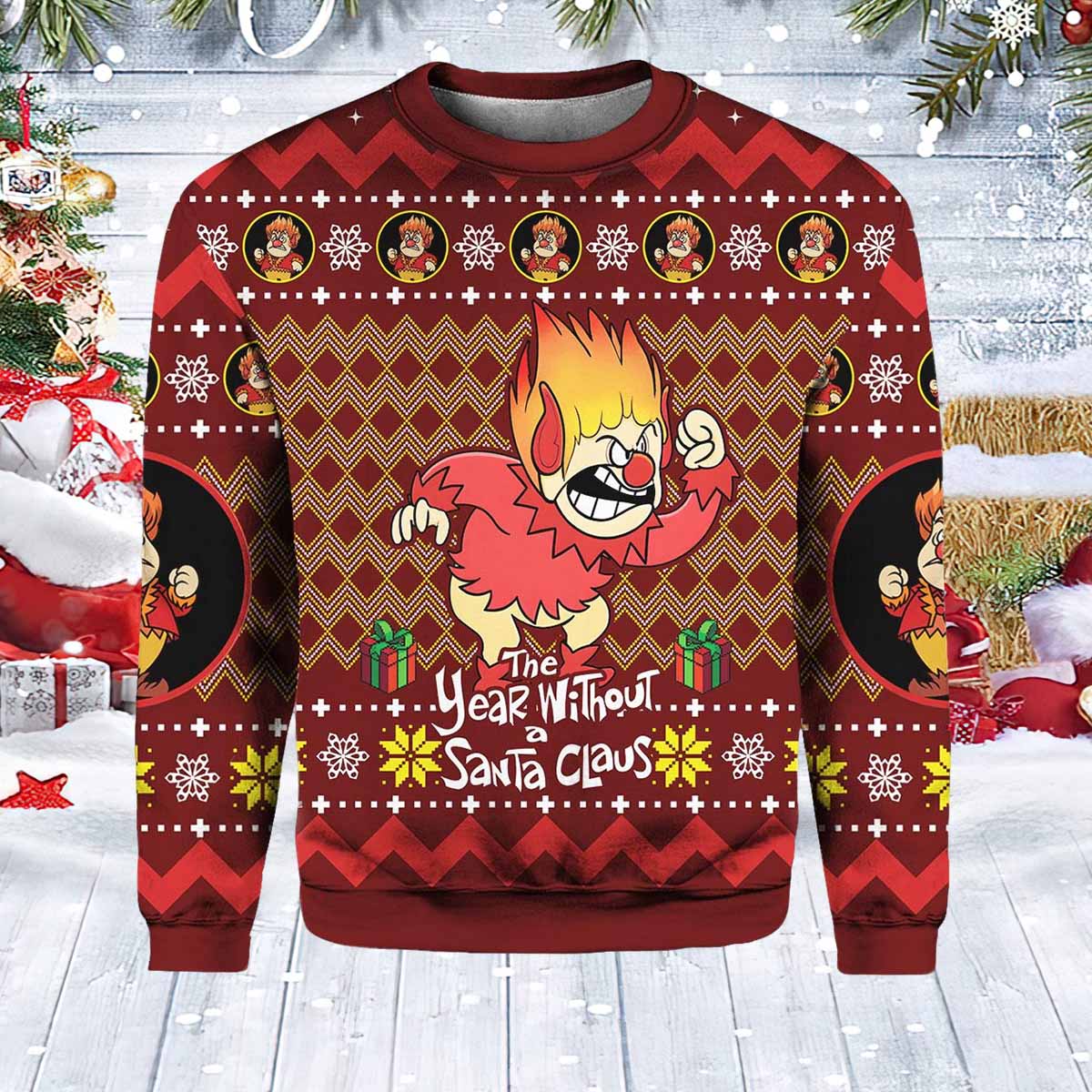 Heat Miser The Year Without A Santa Claus Ugly Christmas Sweater Heat Miser The Year Without A Santa Claus Ugly Christmas Sweater