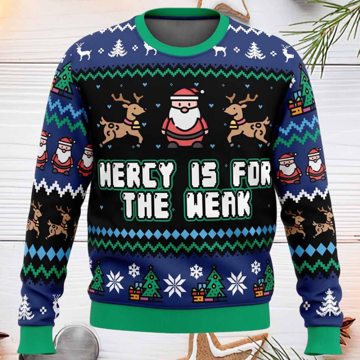 Hercy Is For The Weak Ugly Christmas Sweater Mercy Is For The Weak Ugly Christmas Sweater