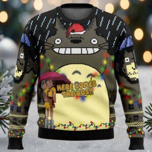 Here Comes The Bus My Neighbor Totoro Ugly Christmas Sweater Here Comes The Bus My Neighbor Totoro Ugly Christmas Sweater