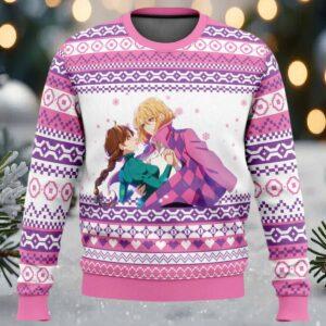 Howl and Sophie Howls Moving Castle Ugly Christmas Sweater Howl and Sophie Howls Moving Castle Ugly Christmas Sweater