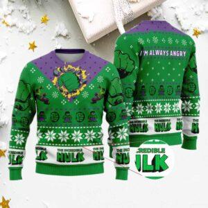 Hulk Incredible I’m Always Angry Ugly Christmas Sweater