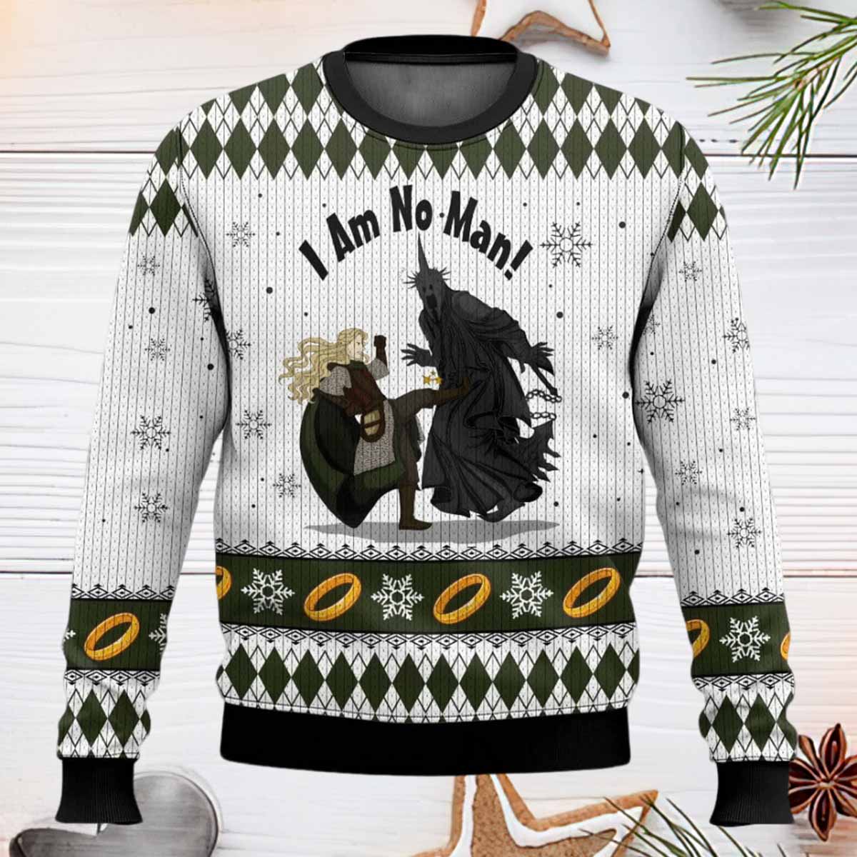 I Am No Man Lord Of The Rings Ugly Sweater I Am No Man Lord Of The Rings Ugly Sweater