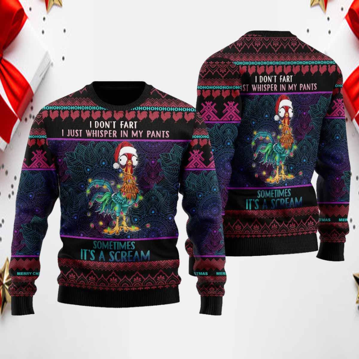 I Don't Fart I Just Whisper In My Pants Sometimes It's A Scream Ugly Christmas Sweater I Don't Fart I Just Whisper In My Pants Sometimes It's A Scream Ugly Christmas Sweater