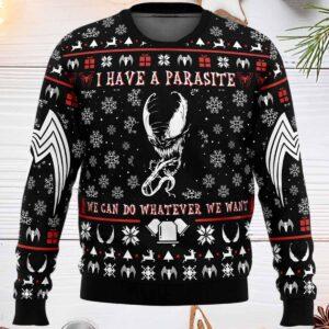 I Have a Parasite We Are Venom Ugly Christmas Sweater