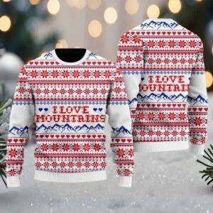 I Love Mountains Ugly Christmas Sweater