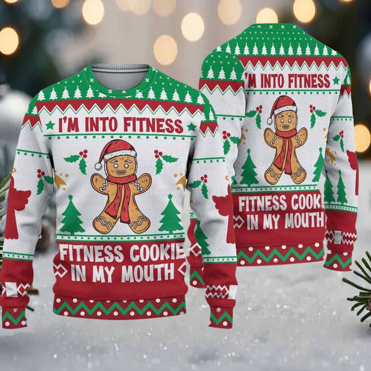 I'm Into Fitness Cookie In My Mouth Ugly Christmas Sweater I'm Into Fitness Cookie In My Mouth Ugly Christmas Sweater