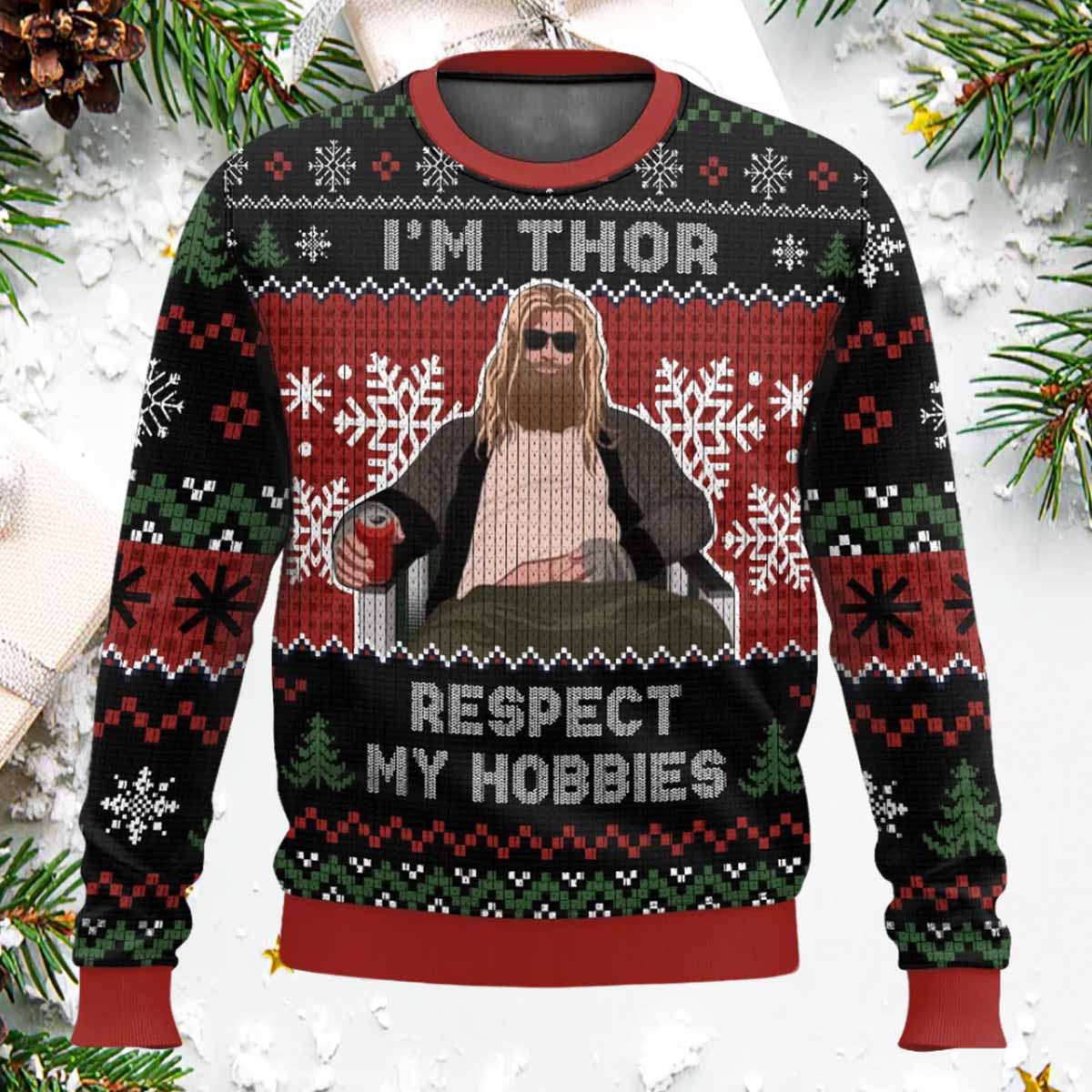 I'm Thor Respect My Hobbies Ugly Christmas Sweater I'm Thor Respect My Hobbies Ugly Christmas Sweater