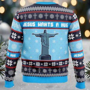 Jesus Wants A Hug Hellsing Ugly Christmas Sweater