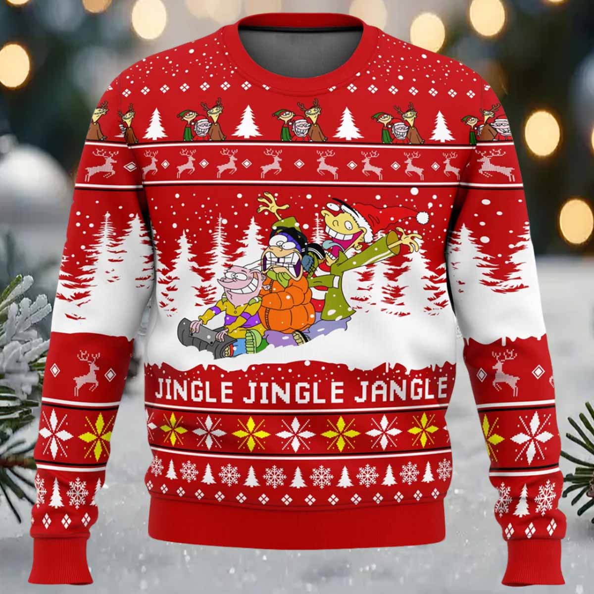 Jingle Jingle Jangle Ed Edd n Eddy Ugly Christmas Sweater Jingle Jingle Jangle Ed Edd n Eddy Christmas Sweater