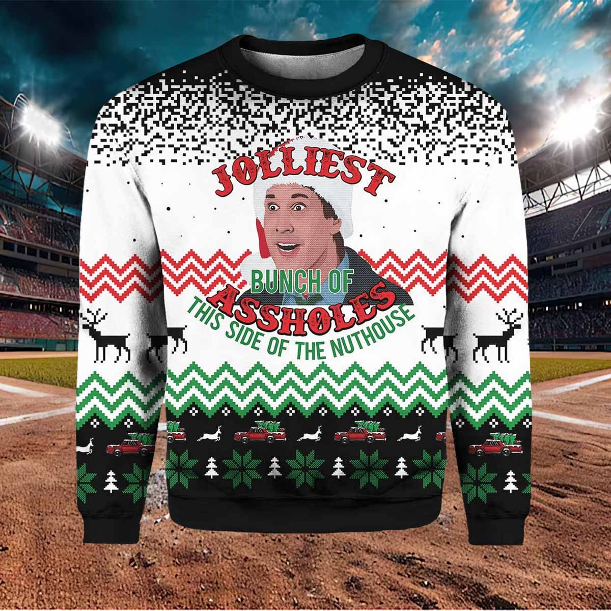 Jolliest Bunch Of Asholes This Side Of The Nuthouse Christmas Sweater Jolliest Bunch Of Asholes This Side Of The Nuthouse Christmas Sweater