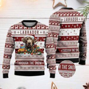 Labrador Through The Snow Ugly Christmas Sweater Labrador Through The Snow Ugly Christmas Sweater