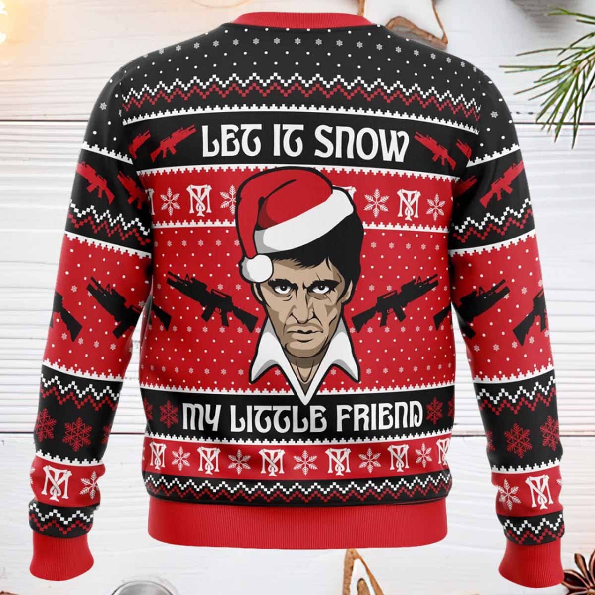 Let It Snow Scarface Ugly Christmas Sweater Let It Snow Scarface Ugly Christmas Sweater