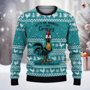 Let’s Be Honest I Was Crazy Before The Chickens Christmas Sweater Let’s Be Honest I Was Crazy Before The Chickens Christmas Sweater