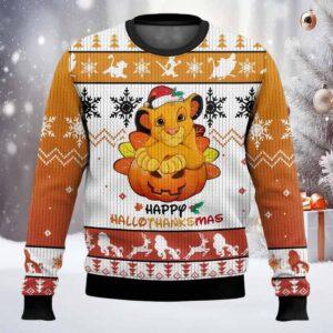 Lion King Happy Hallothanksmas Ugly Christmas Sweater