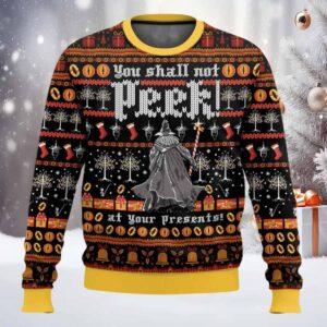Lord Of The Rings You Shall Not Peek Ugly Christmas Sweater