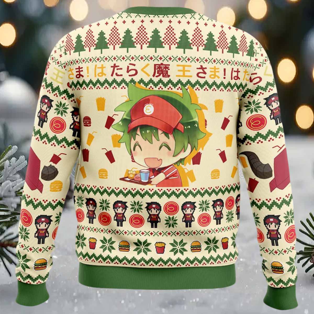 Lord of the Fries The Devil Is A Part Timer Ugly Christmas Sweater Lord of the Fries The Devil Is A Part Timer Ugly Christmas Sweater
