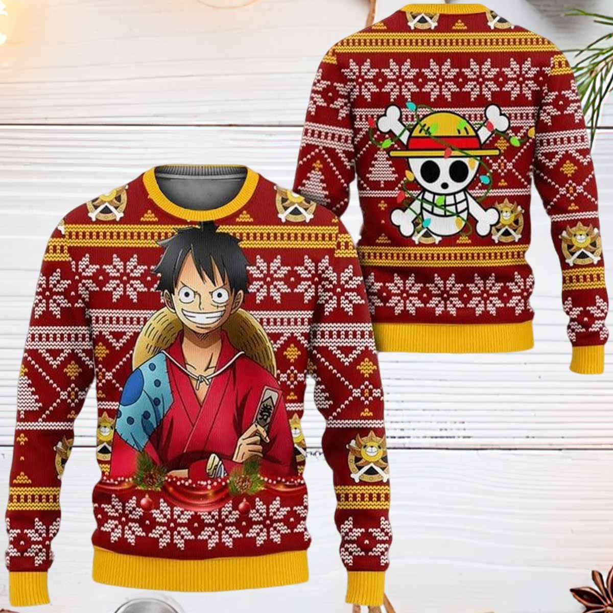 Luffy Ugly Christmas Sweater Luffy Christmas Ugly Sweater