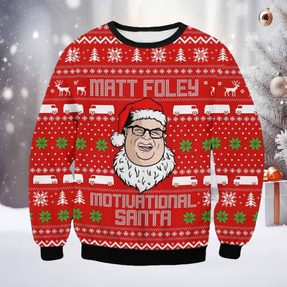 Matt Foley Motiuational Santa Christmas Sweater Matt Foley Motivational Santa Christmas Sweater