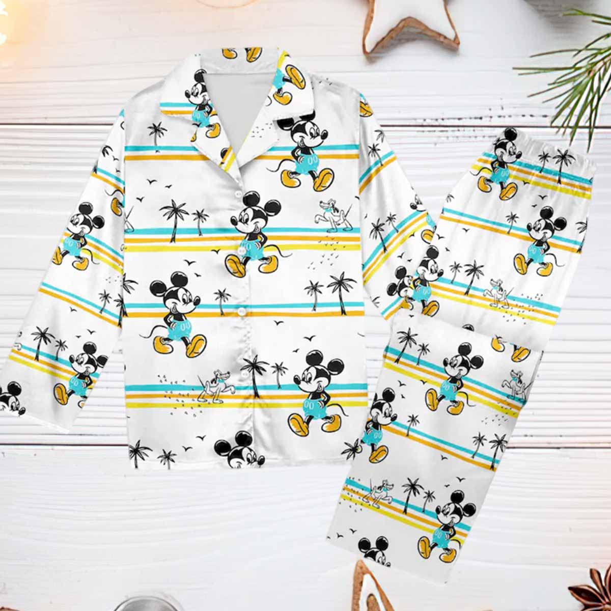 Mckey Mouse Tropical Pajamas Set M*ckey Mouse Tropical Pajamas Set