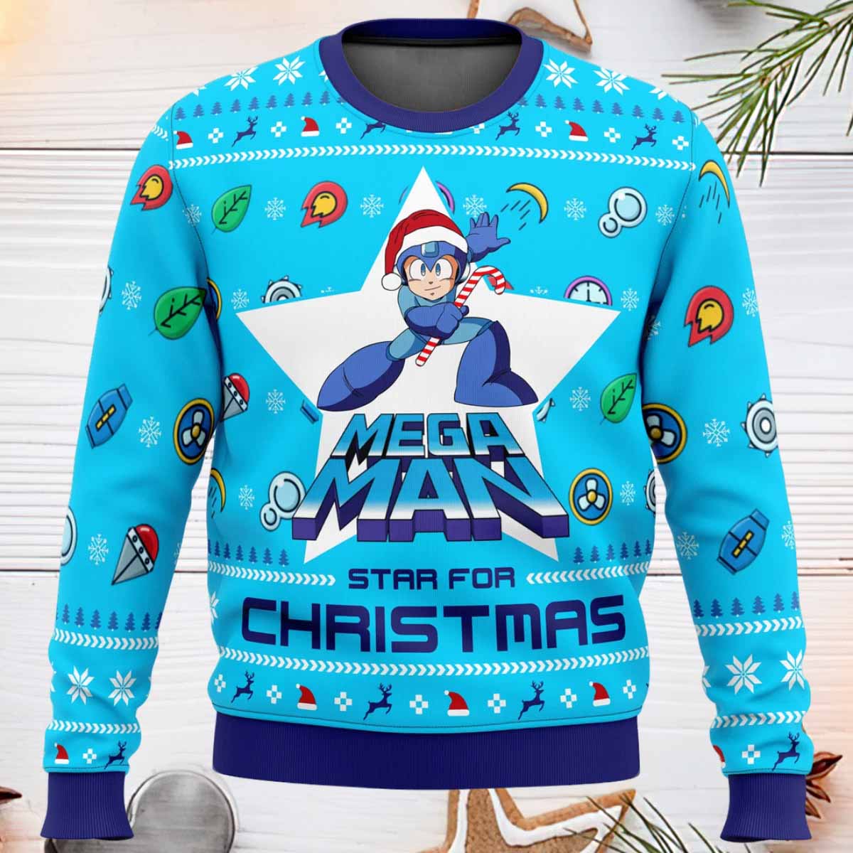 Mega Man Star For Christmas Ugly Sweater Mega Man Star For Christmas Ugly Sweater