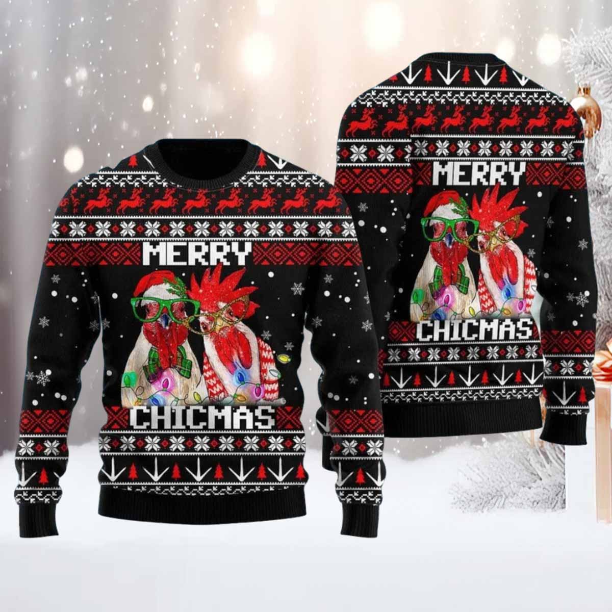 Merry Chicmas Ugly Christmas Sweater Merry Chicmas Christmas Sweater