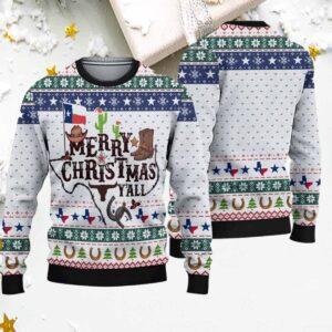 Merry Christmas Y’all Texas Ugly Christmas Sweater Merry Christmas Y’all Texas Ugly Christmas Sweater