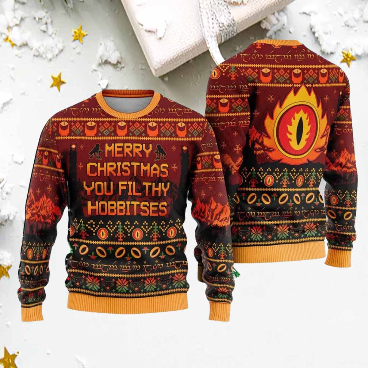 Merry Christmas You Fil Thy Hobbitses Christmas Ugly Sweater Merry Christmas You Fil Thy Hobbitses Christmas Ugly Sweater