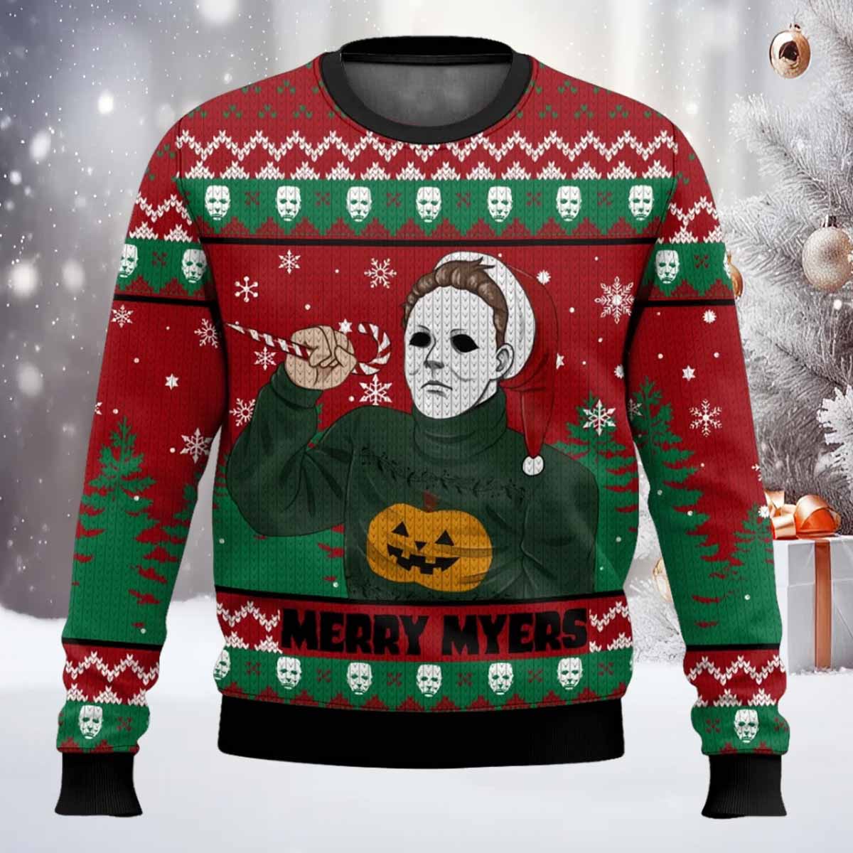 Merry Myers Michael Myers Halloween Ugly Sweater Merry Myers Michael Myers Halloween Ugly Sweater