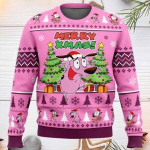 Merry Xmas Courage The Cowardly Dog Ugly Christmas Sweater Merry Xmas Courage The Cowardly Dog Ugly Christmas Sweater