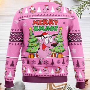 Merry Xmas Courage The Cowardly Dog Ugly Christmas Sweater 1 Merry Xmas Courage The Cowardly Dog Ugly Christmas Sweater