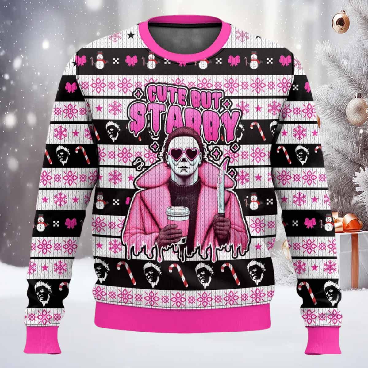 Michael Myers Cute But Stabby Christmas Sweater Michael Myers Cute But Stabby Christmas Sweater