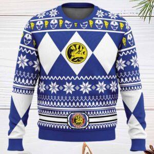 Mighty Morphin Blue Ranger Power Rangers Ugly Christmas Sweater