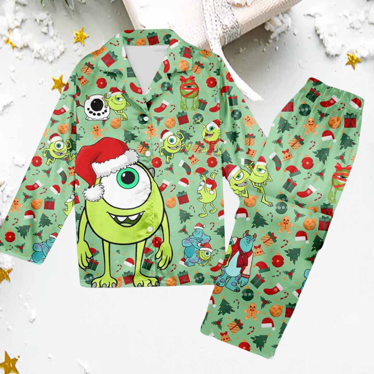 Mike Wazowski Christmas Pajama Set Mike Wazowski Christmas Pajama Set