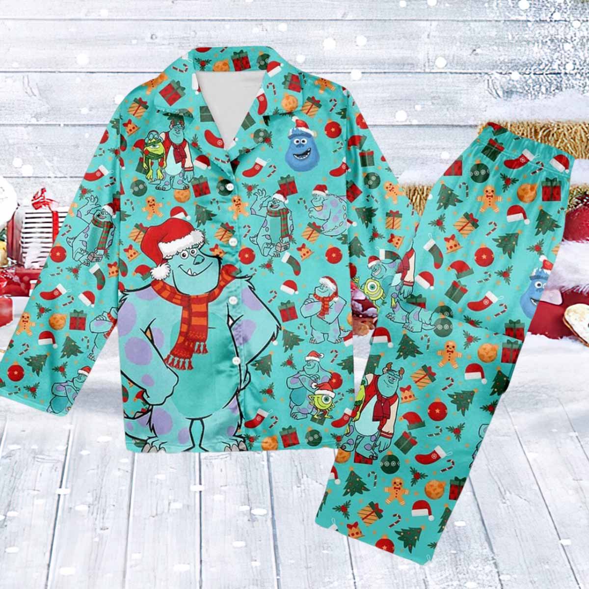 Monster Inc Sully Christmas Pajama Set Monster Inc Sully Christmas Pajama Set