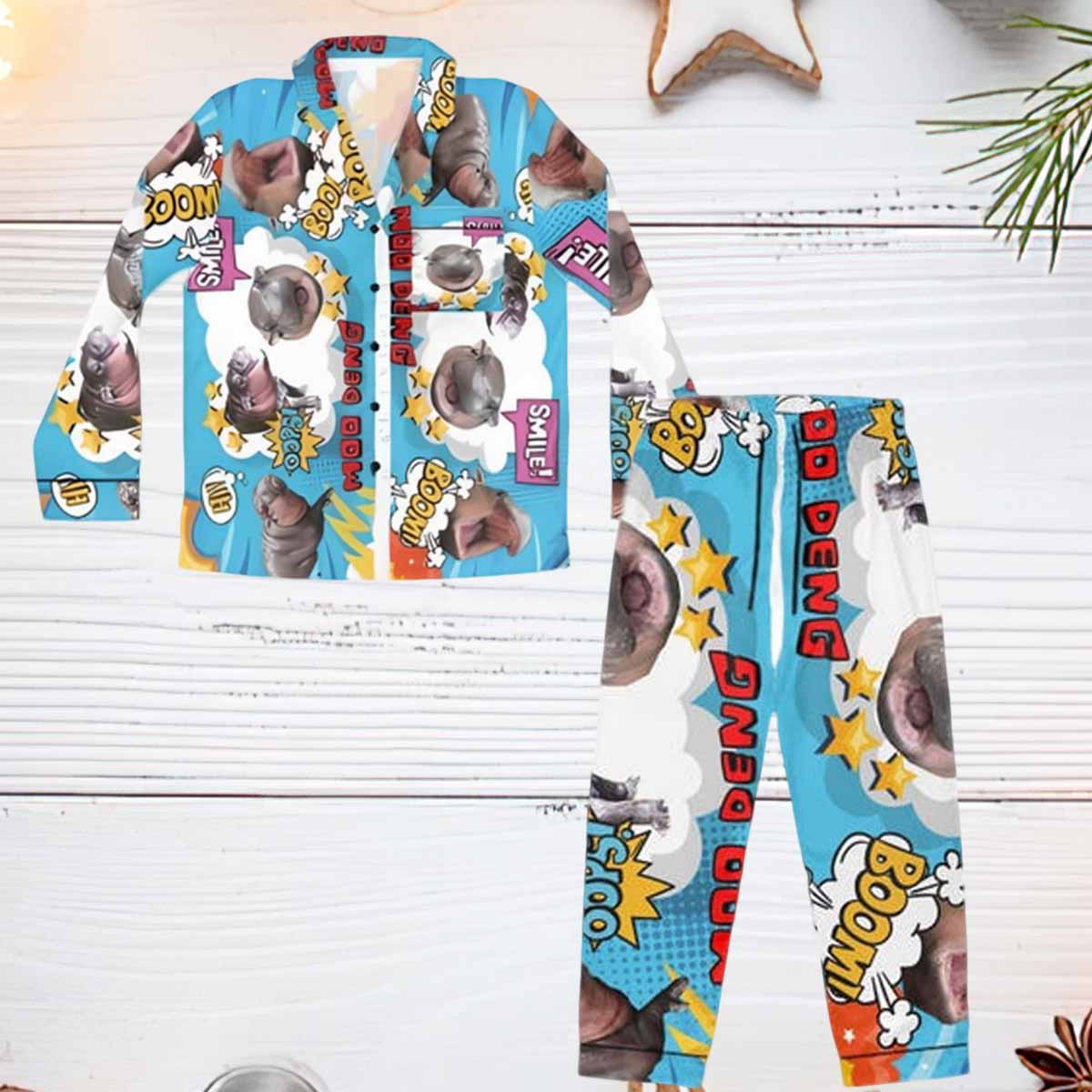 Moo Deng Thailand Funny Pajama Set Moo Deng Thailand Funny Pajama Set