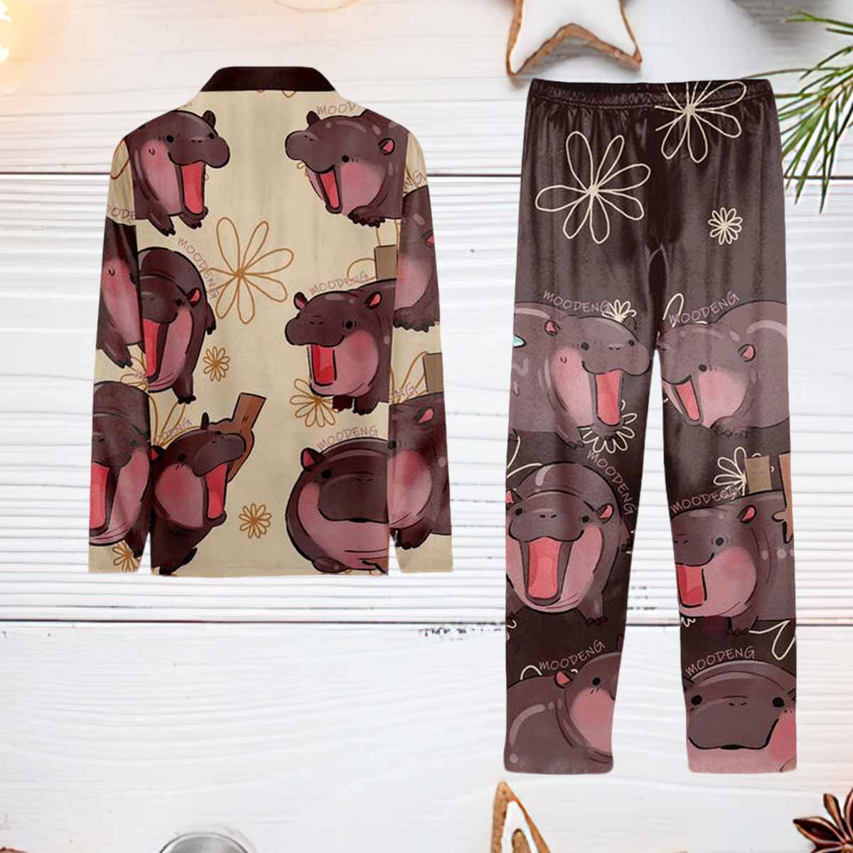 Moo Deng Thailand Pajamas Set Moo Deng Thailand Pajamas Set