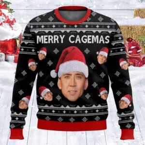 Nicolas Cage Merry Cagemas Christmas Sweater Nicolas Cage Merry Cagemas Christmas Sweater